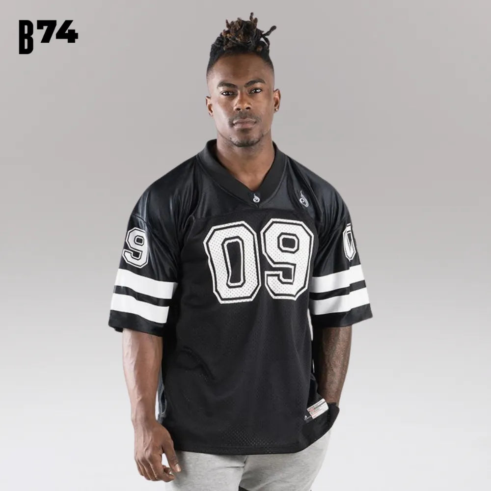 Camiseta Estilo Jersey Esportiva Preta Boost 09