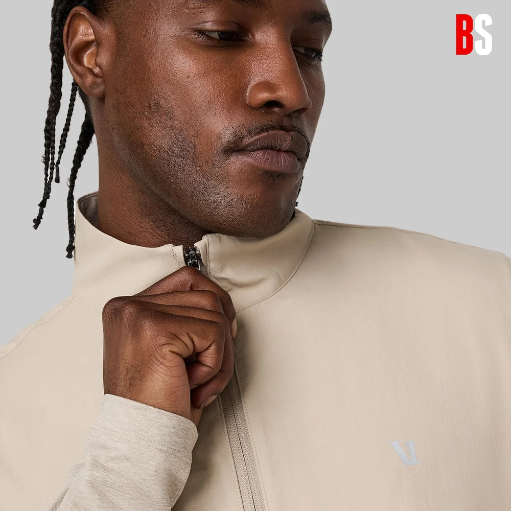 Conjunto Masculino Moletinho Bege com Zíper 1/4